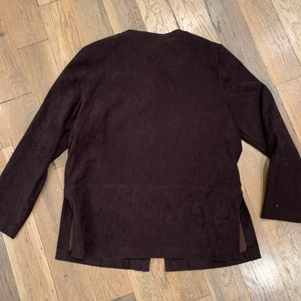 Vintage Womens Brown Suede Blazer Jacket Size 14 - Image 4