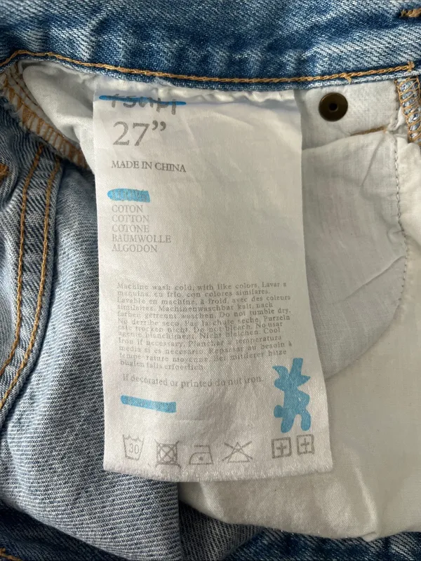Ksubi Tongue n Cheek Messed Up Sashiko Embroidered Cut Off Denim Short Shorts - Image 9