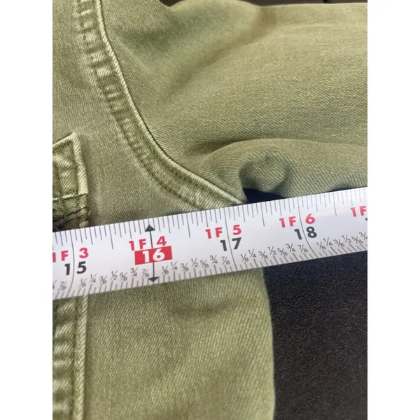 Free People M Army Green Utility Jumpsuit Boiler Suit Coverall Zip Front - Image 16