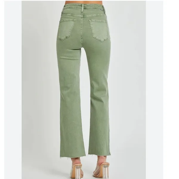 Risen Olive Karla High-Rise Slit Straight Jeans Size 32 NWT - Image 2