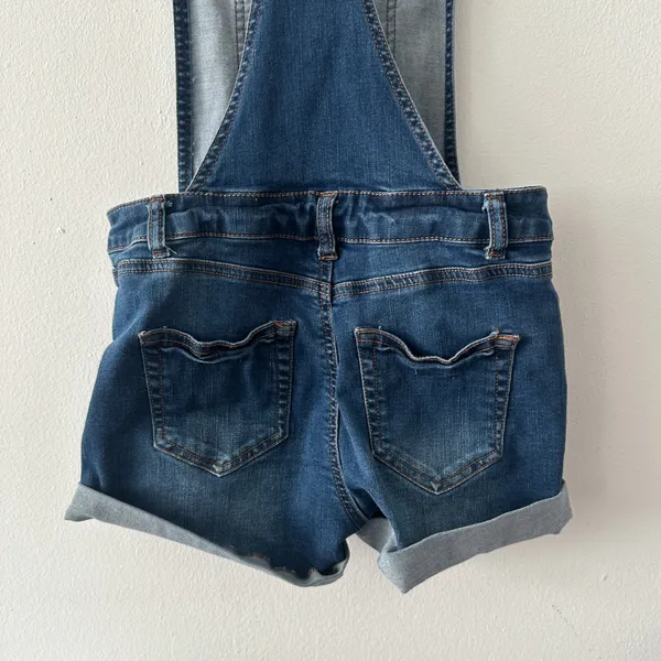 Wax Jean Blue Denim Overall Shorts Size S - Image 9