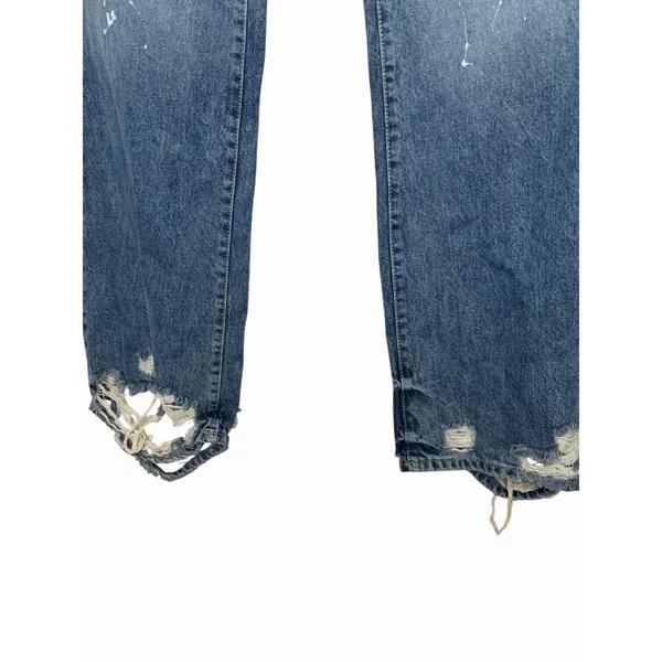 FREE PEOPLE x We The Free Paint Splatter, Distressed Hem Jeans - Size 30 - Image 4