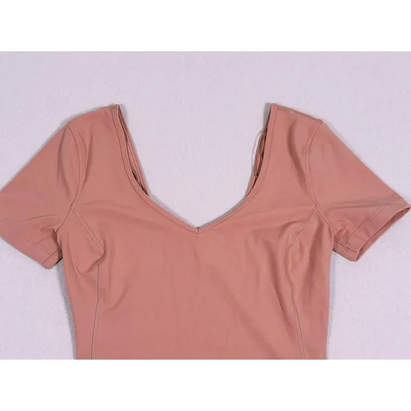 Lululemon Align T-Shirt Size 4 Pink Clay Cap Sleeve Yoga Pilates Ballet Lounge - Image 4