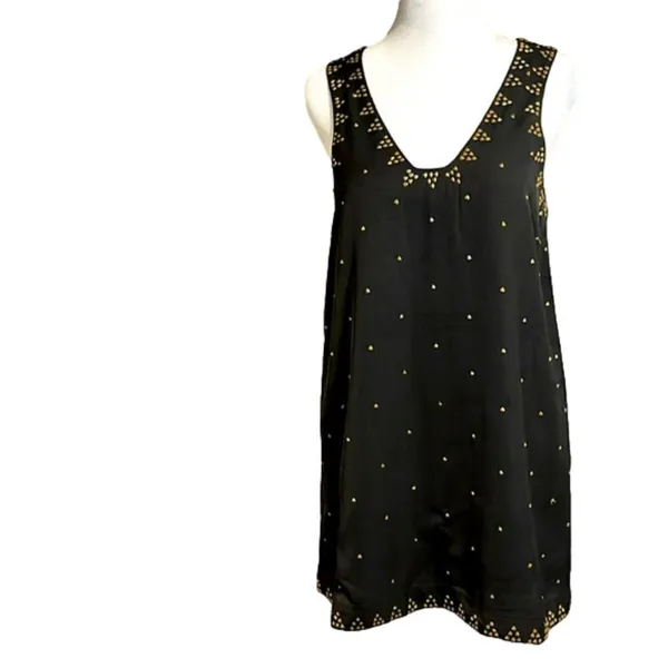 Free People black mini gold beaded dress - 0 - Image 3