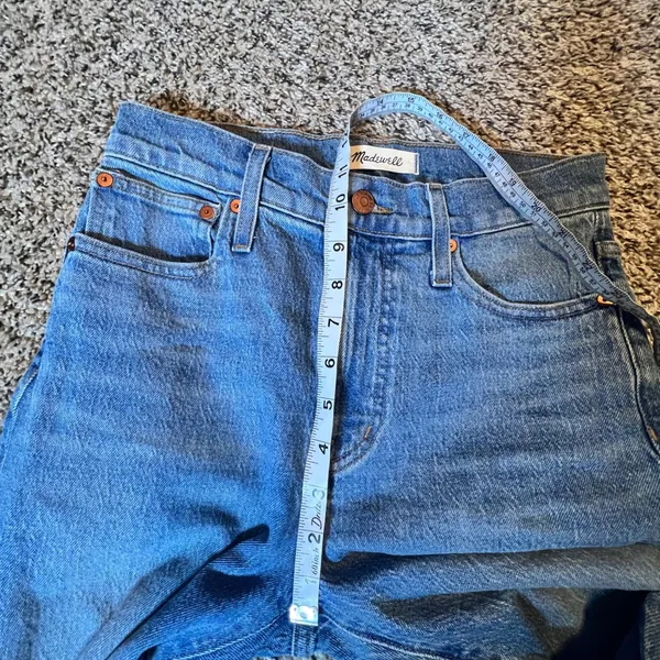 Madewell The‎ Perfect Vintage Jean High Rise Frayed Hem Medium Wash Women 26 - Image 5