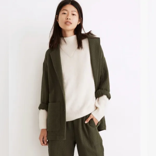 Madewell Neutral Clean Chic Minimalistic Dillon Mock Neck Pullover Sweater large - Image 2