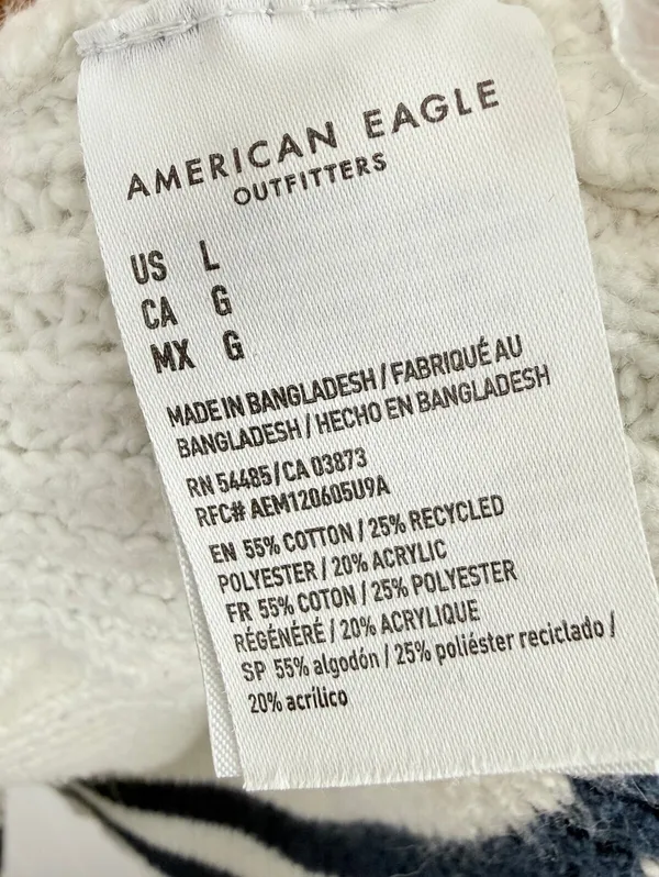 American Eagle Creamy Gray Varsity Cable Knit Button Cardigan - Size - Large - Image 6