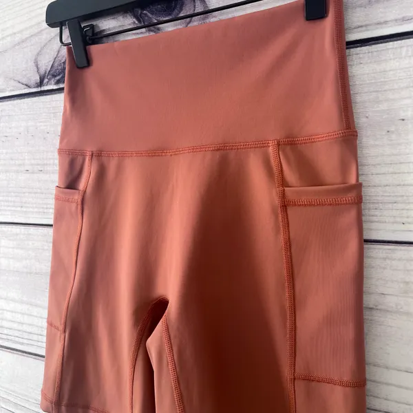 Aerie American Eagle Offline Rust Orange High Rise Bike Shorts - Image 2