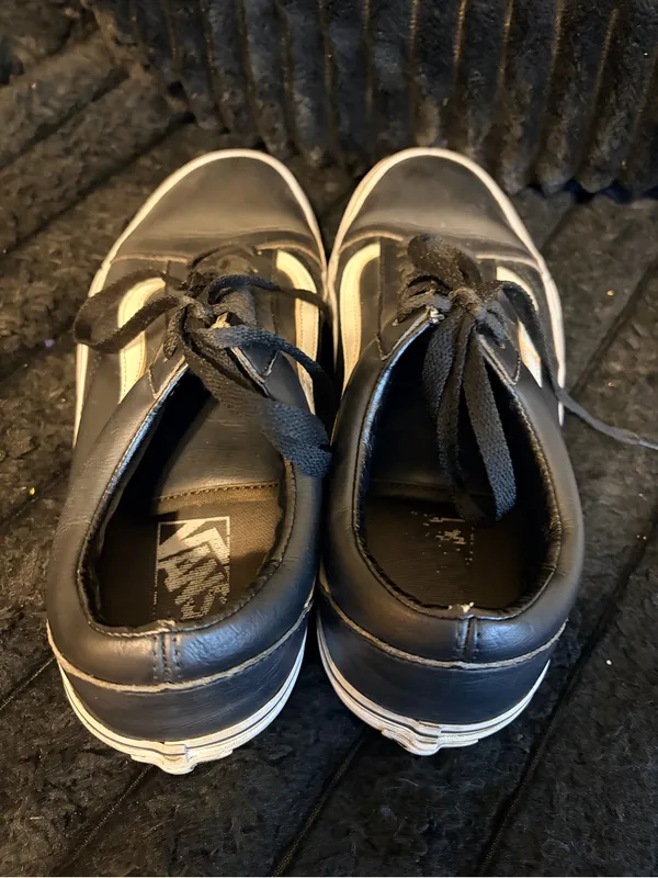 Vans Black and White Old Skool Low Top Sneakers - Image 6
