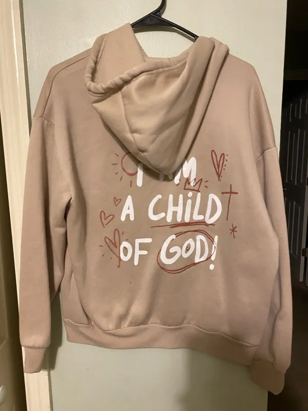 SheIn Beige Christian Hoodie - Image 2