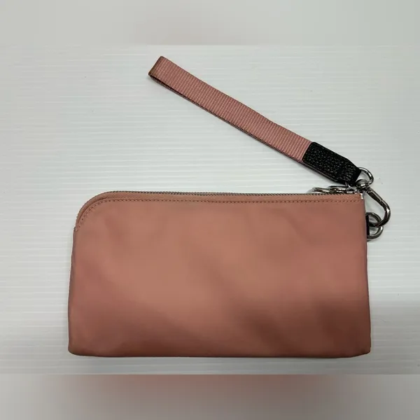 Lululemon Now and Always Pouch Salmon Pink Silver Hardware Removable Wrist Strap - Image 4