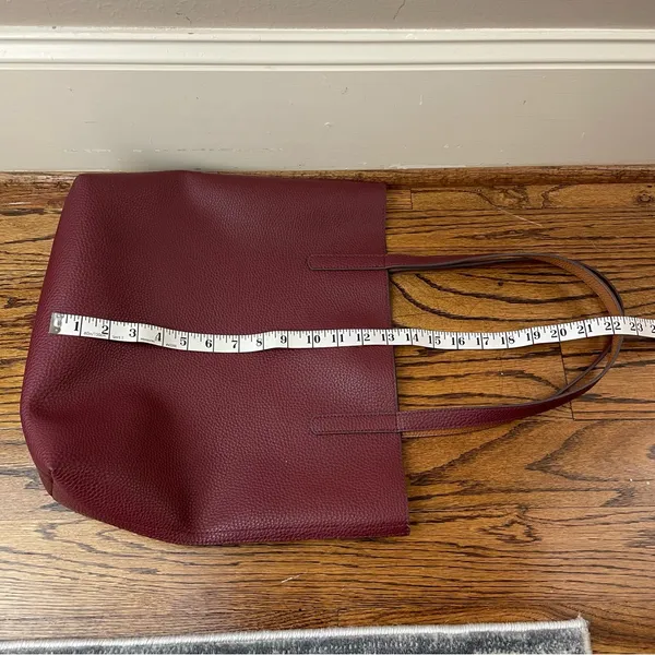 Maroon/Brown Faux Leather Bag - Image 5