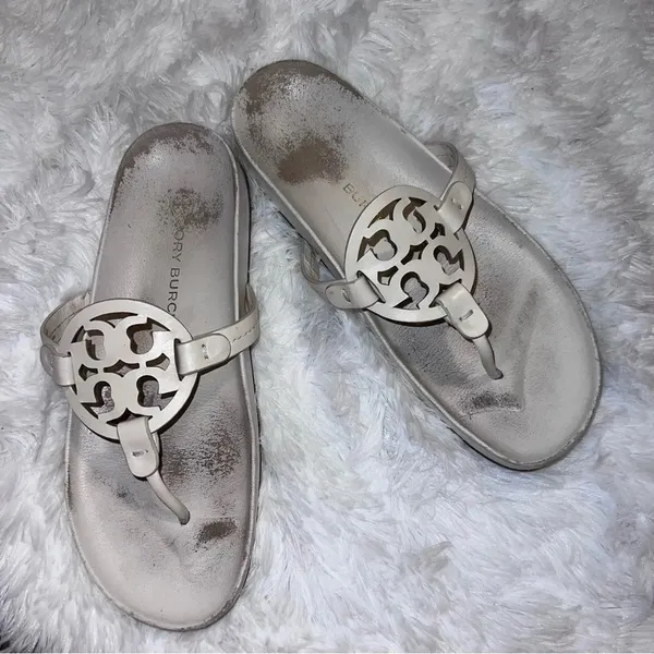 Tory Burch White Miller Cloud Sandal size Women’s 9.5 - Image 7