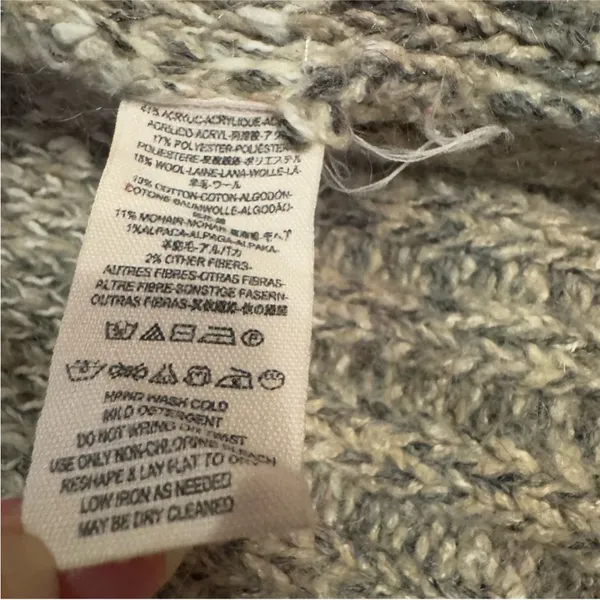 Free People Starlight Shadow Wool Blend Poncho Cardigan Size Small - Image 9