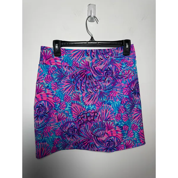 Lilly Pulitzer Luxletic Athletic Skort Pink Blue Print Pocket Skirt Size 4 - Image 3