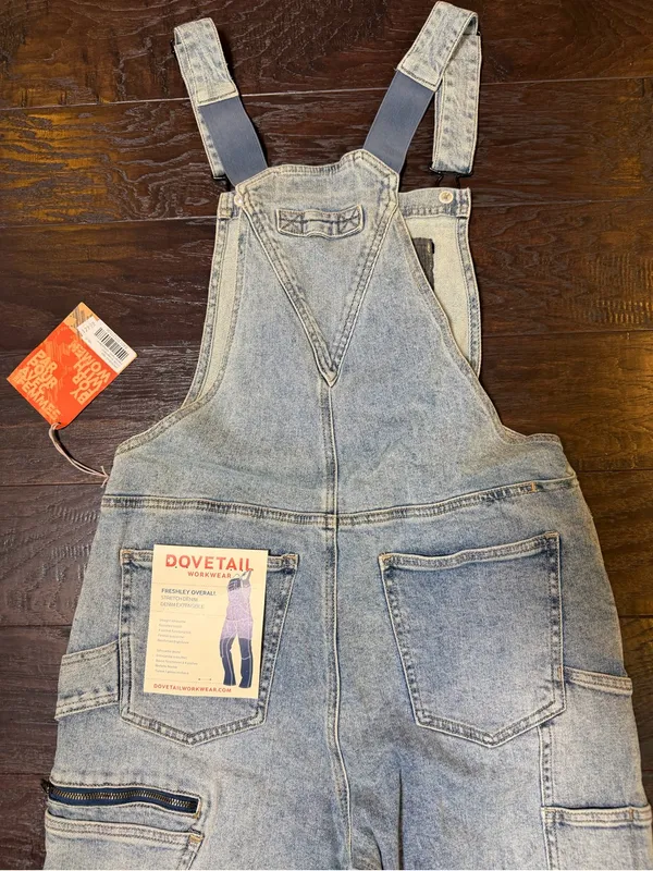 Dovetail Workwear Freshley Overalls 10x32 Vintage Denim Stretch Utility NWT - Image 5