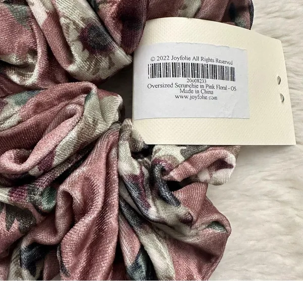 Joyfolie Oversized Scrunchie in Pink Floral | NWT - Image 2
