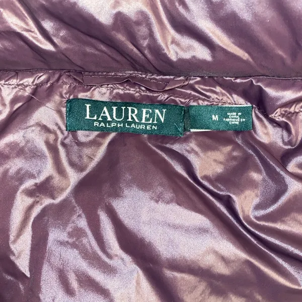 Lauren Ralph Lauren Quilted Feather Down Puffer Jacket Size Medium Deep Plum - Image 14