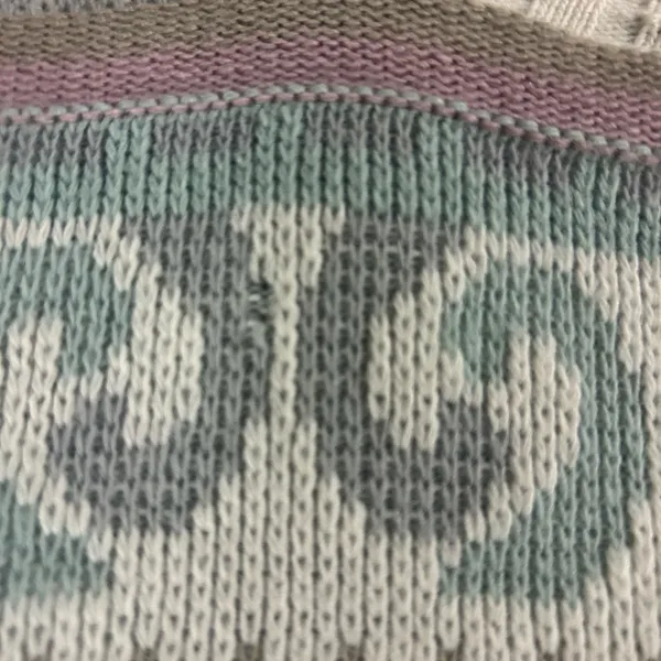 Vintage Adele Colorful Patterned Women's Sweater Pink Size M - Image 3