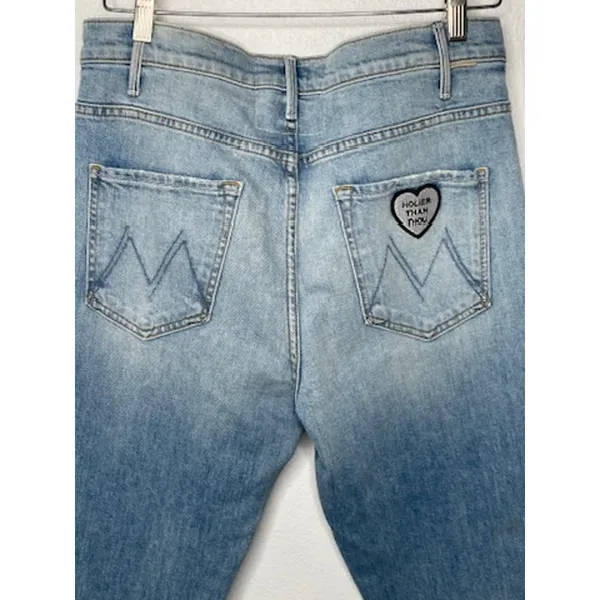 MOTHER Superior Hustler Ankle Holier Than You Patch Flare Jeans 31 - Image 2