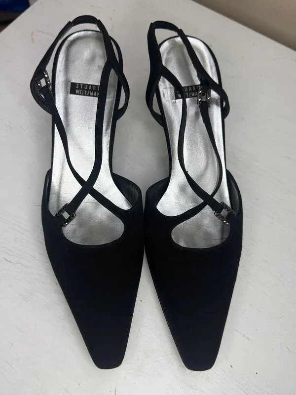 Vintage Stuart Weitzman Slingback Kitten Heels Shoes Sz 7.5 - Image 2