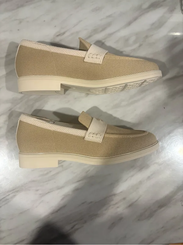 Women's Liana Casual Slip-On Loafers in Beige with Ivory Strap - Image 3