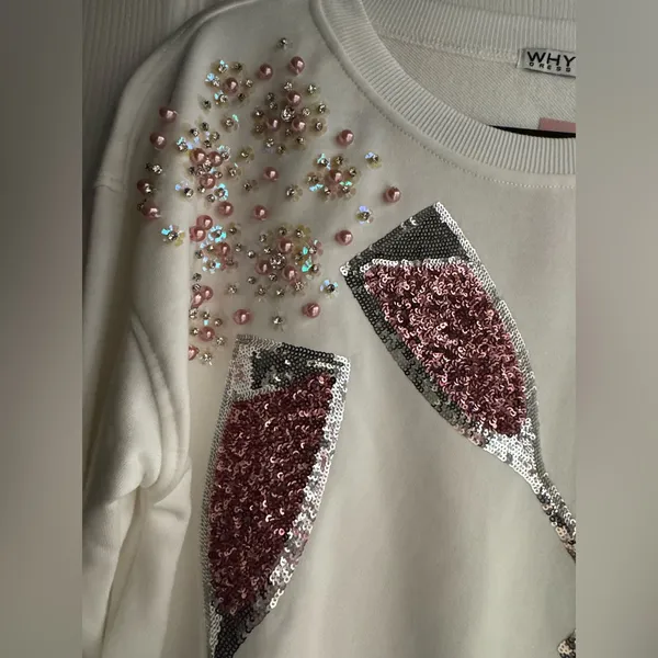 New Why dress sequin embellishment pink champagne medium top - Image 3
