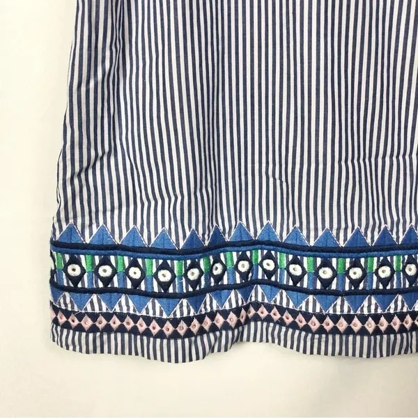 Vineyard Vines Geo Prep Embroidered Marlin‎ Blue Stripe Shift Mini Dress 10 - Image 4