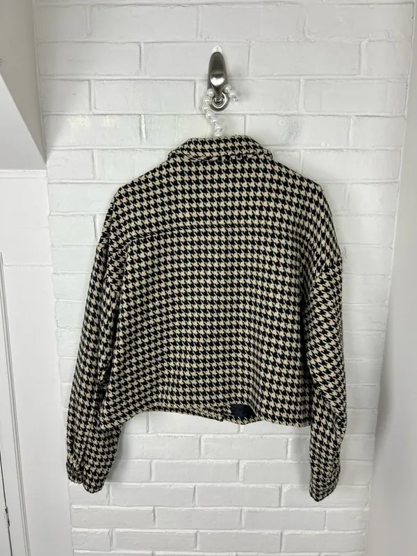 NWT Christian Siriano Houndstooth Knit Jacket Size L - Image 8