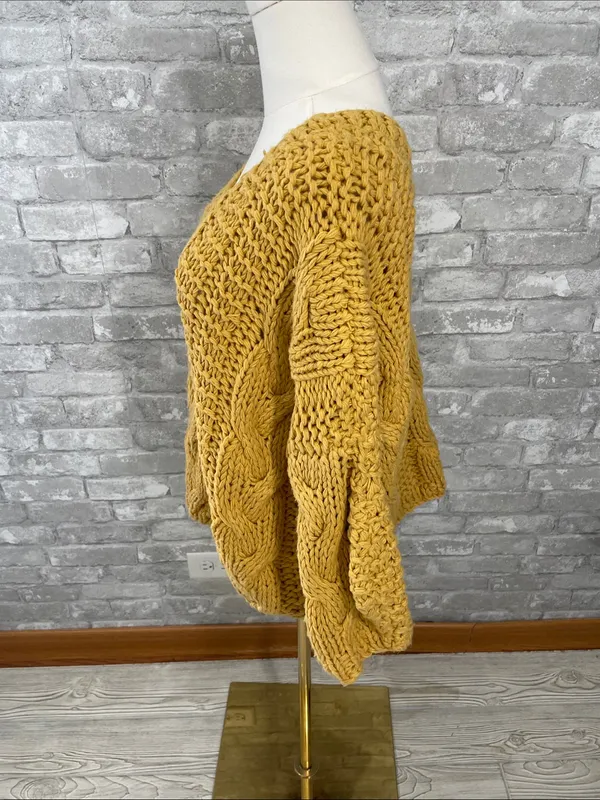POL mustard cable knit oversized sweater - Image 2