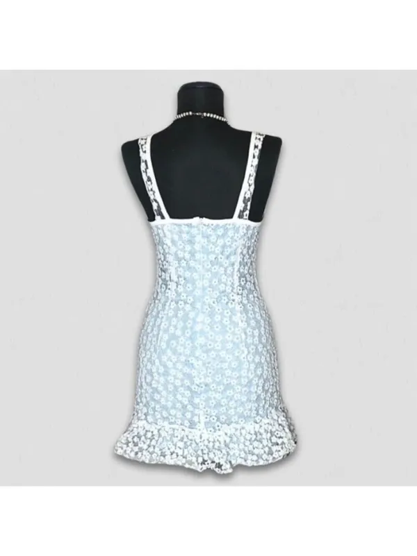 Shein Cami Slip Dress Embroidered Mesh Size 4 - Image 4
