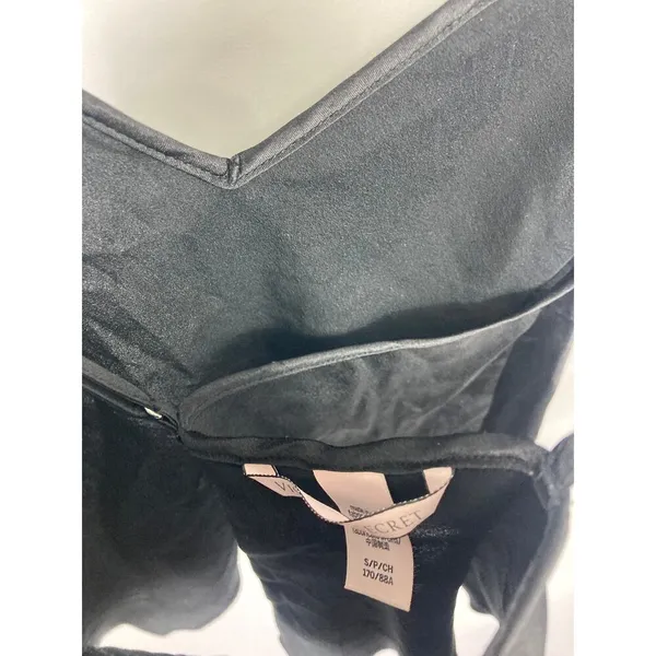 Victorias Secret Satin Ruffle Cross Back Tank Black Size Small - Image 3