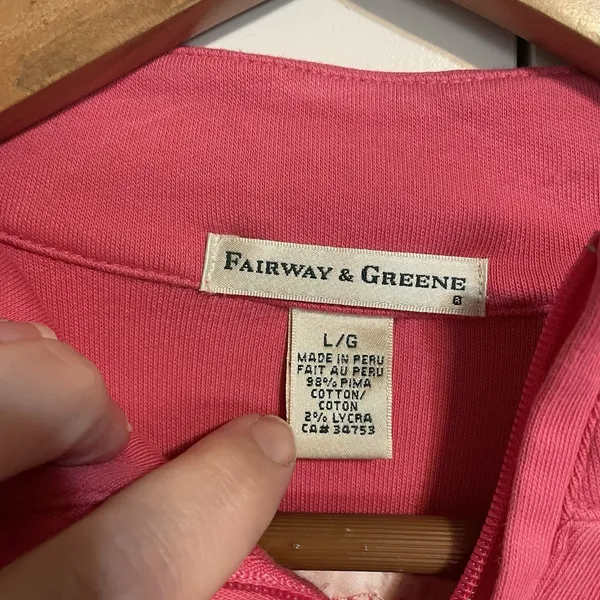 Fairway & Greene Women's Pink 1/4 Zip Long Sleeve Golf‎ Top Size Large - Image 4