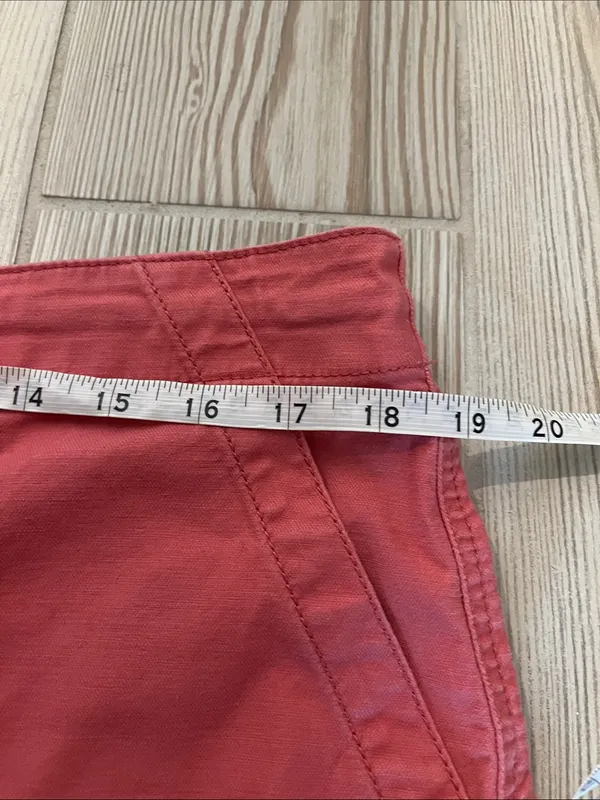LOFT Cotton Cargo Utility Drawstring Shorts (Sz 14) Clay Salmon Coral - Image 8