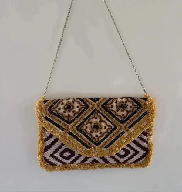 Promod Multi Beaded Fringe Clutch medium multicolor Gold - Image 9