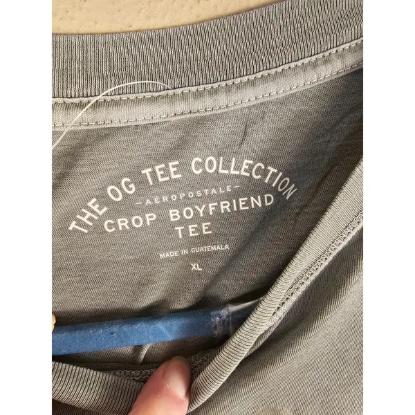 NWT Aeropostale Womens Sage Green Nashville Tennessee OG Crop Boyfriend‎ Tee XL - Image 3