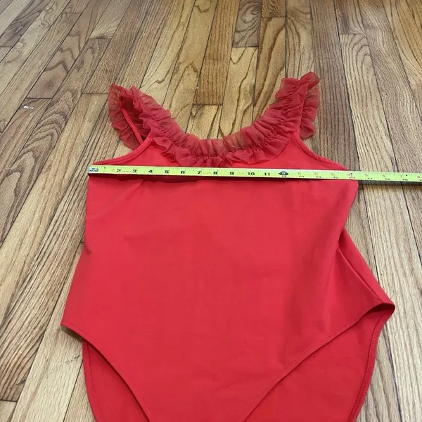 & Other Stories NWT‎ Organza Red Ruffle Bodysuit Size Large - Image 6