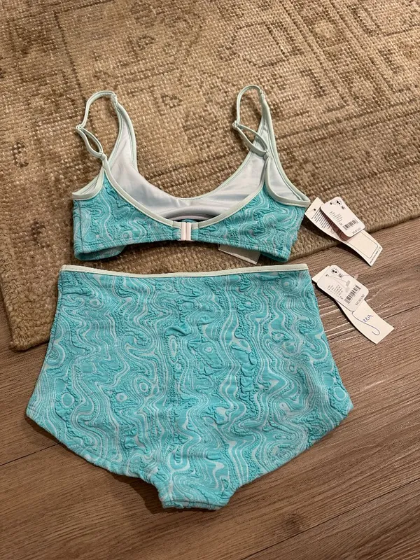 SEEA x Free People Maggie Bikini Top with Flor Bottom in Disco Blue Medium/Small - Image 6