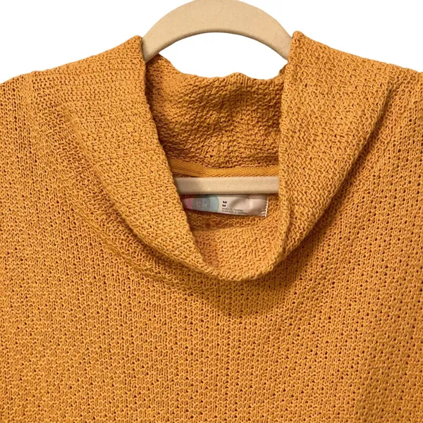 Free People Echo Beach Pullover Orange Cowl Neck Slouchy Sweater Size Medium EUC - Image 4