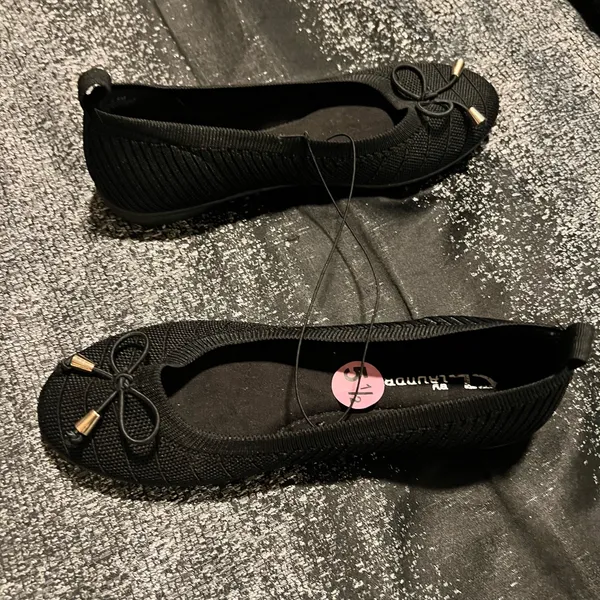 Womens 5.5 NWOT Chinese Laundry Black Knit Ballet Flat Slip On Shoes - Image 5