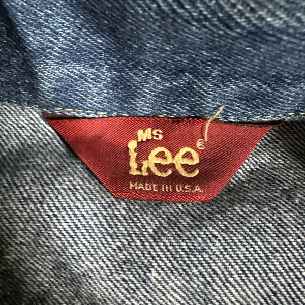 Vintage Lee Trucker Jacket Womens 11/12 Blue Denim Trucker USA‎ Union Made - Image 5
