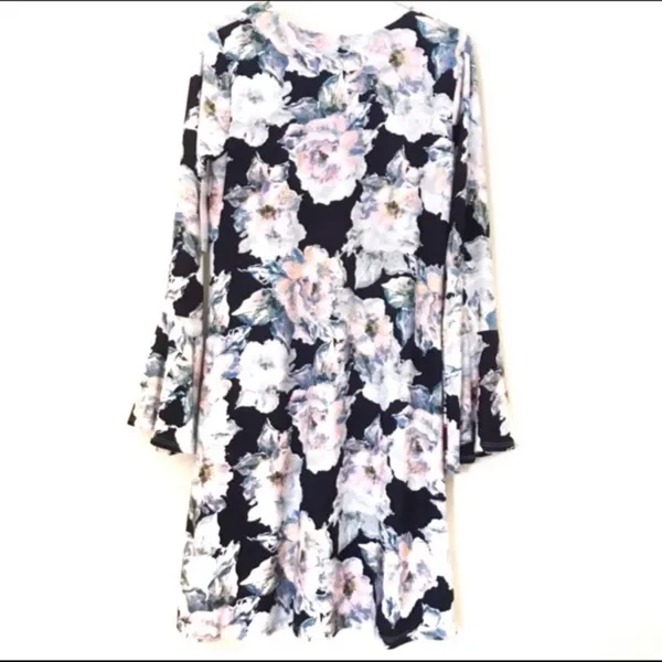 Karen Kane multicolor floral long-sleeve A-line dress - Image 5