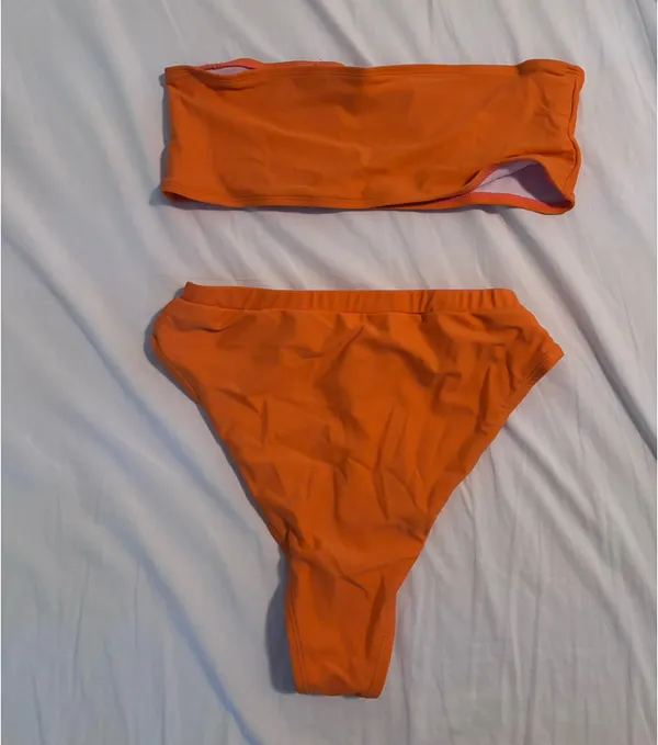 Orange Bandeau Bikini Size M - Image 2