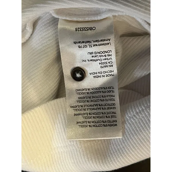 Pilcro Shirt Womens Small White Henley Puff Short Sleeve Textured Tee Top - Image 10