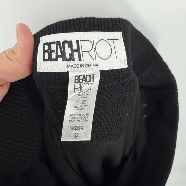 Beach Riot Black Pointelle Knit Ruffle Tiered Mermaid Maxi Skirt Medium‎ Beachy - Image 4