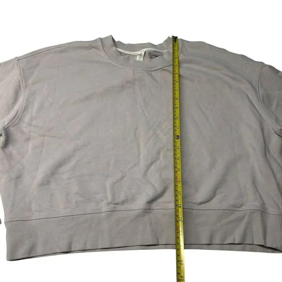 Lululemon Women’s 12 Crewneck Sweatshirt Natural Beige‎ Oversized Cotton Crop - Image 8