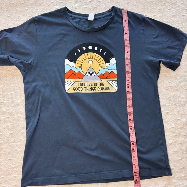 Alternative All‎ Seeing Eye Youth T-Shirt Navy Graphic T-Shirt with Positive Message Size M - Image 5