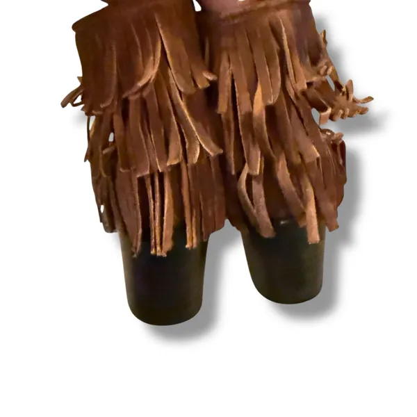 Freebird Booties Women's Size 8 Brown Suede Fringe‎ Western Heeled Belle Style - Image 6