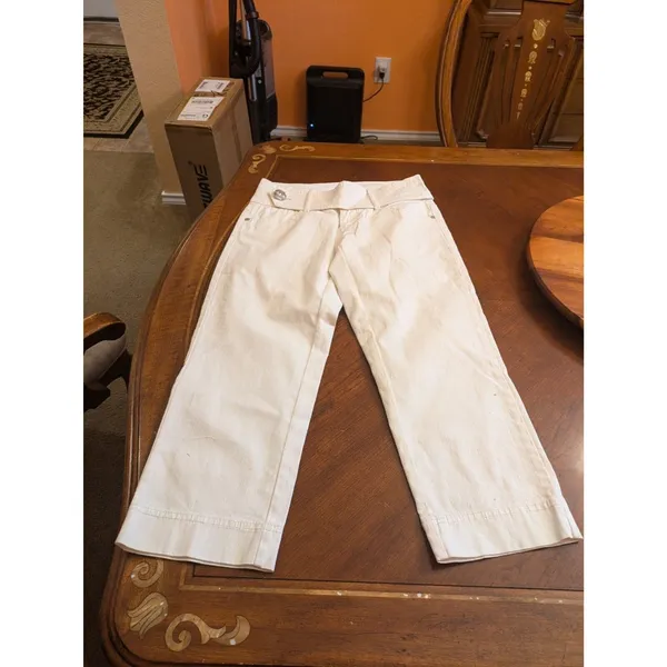 Cache White Denim Capri Jeans Women’s Size 4 - Image 3