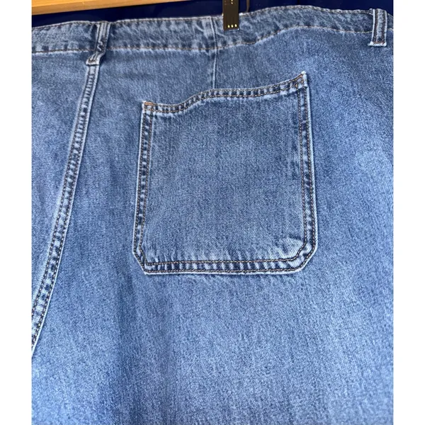 Old Navy Baggy Wide Leg Jeans Women's 22‎ Medium Wash Skater Pockets Retro Denim - Image 6
